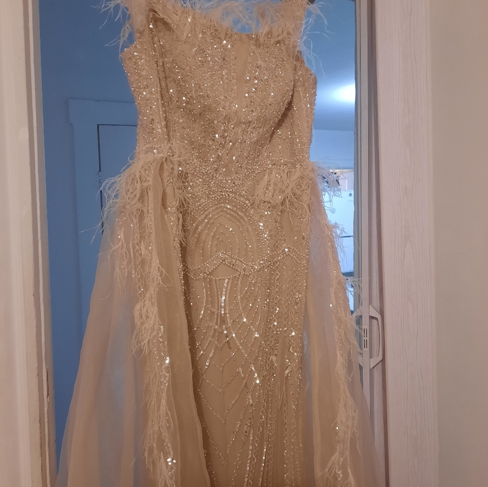 A beautiful beaded overskirt dress Size 14 - Picture 4 of 6